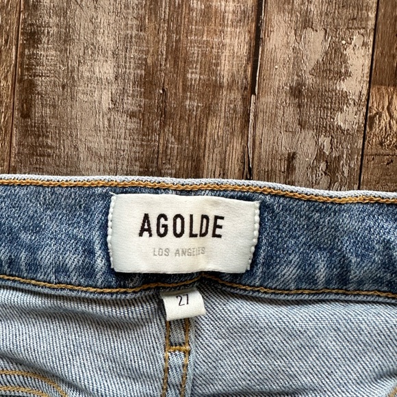 Agolde Toni Mid Rise Straight Jean Medium Wash Size 27 - Picture 3 of 5